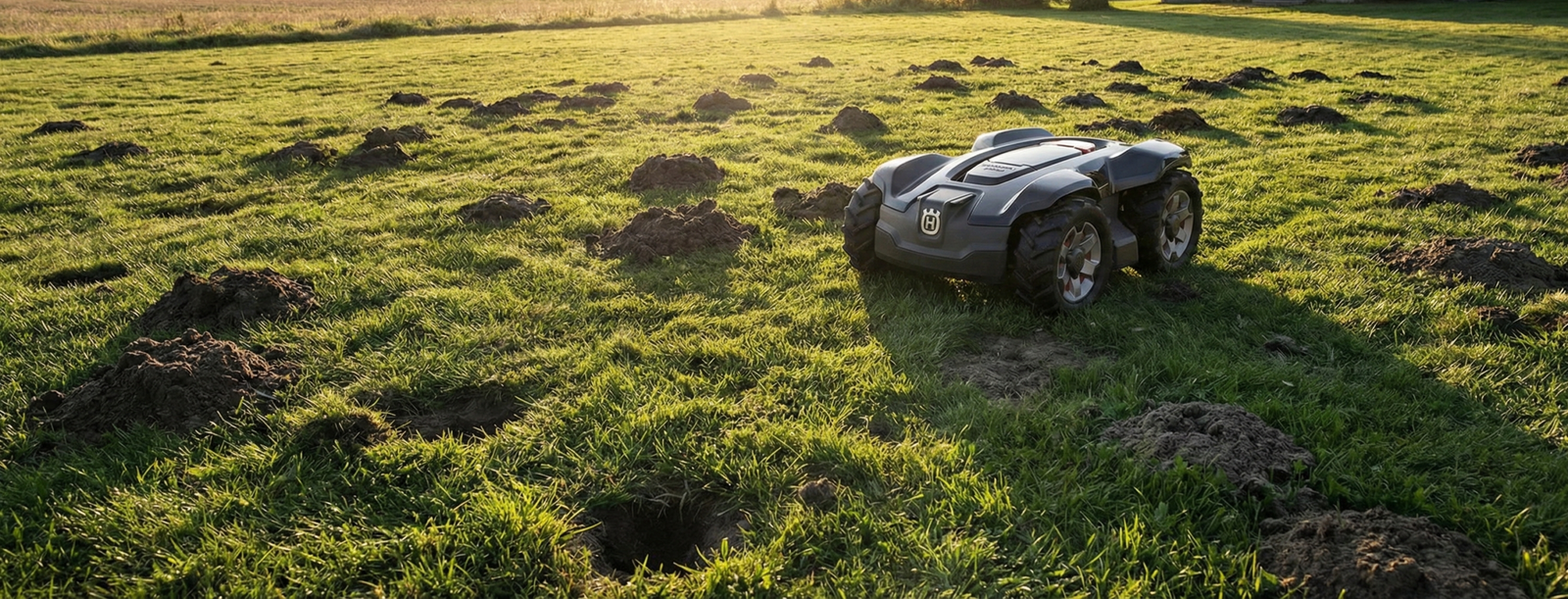 Quel robot tondeuse choisir pour un terrain avec des trous et des taupes ?